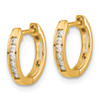 Lex & Lu 14k Yellow Gold Polished Diamond Hinged Hoop Earrings LAL1692 - 2 - Lex & Lu
