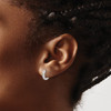 Lex & Lu 14k White Gold Polished Diamond Hinged Hoop Earrings LAL1694 - 3 - Lex & Lu