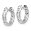 Lex & Lu 14k White Gold Diamond Hinged Hoop Earrings LAL1697 - 2 - Lex & Lu