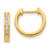 Lex & Lu 14k Yellow Gold Diamond Hinged Hoop Earrings LAL1698 - Lex & Lu