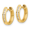 Lex & Lu 14k Yellow Gold Diamond Hinged Hoop Earrings LAL1698 - 2 - Lex & Lu
