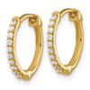 Lex & Lu 14k Yellow Gold Diamond Hinged Hoop Earrings LAL1704 - 2 - Lex & Lu