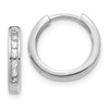 Lex & Lu 14k White Gold Diamond Hinged Hoop Earrings LAL1712 - Lex & Lu