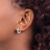 Lex & Lu 14k White Gold Diamond Hinged Hoop Earrings LAL1712 - 3 - Lex & Lu