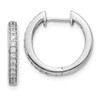 Lex & Lu 14k White Gold Diamond Complete Hinged Hoop Earrings LAL1716 - Lex & Lu