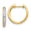 Lex & Lu 14k Yellow Gold Diamond Complete Hinged Hoop Earrings - Lex & Lu