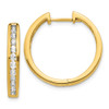 Lex & Lu 14k Yellow Gold AA Diamond Hinged Hoop Earrings LAL1723 - Lex & Lu
