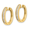 Lex & Lu 14k Yellow Gold AA Diamond Hinged Hoop Earrings LAL1723 - 2 - Lex & Lu