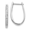 Lex & Lu 14k White Gold Diamond Oval Hoop Earrings LAL1730 - Lex & Lu