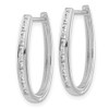 Lex & Lu 14k White Gold Diamond Oval Hoop Earrings LAL1730 - 2 - Lex & Lu