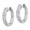 Lex & Lu 14k White Gold AA Diamond Hinged Hoop Earrings LAL1737 - 2 - Lex & Lu