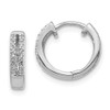 Lex & Lu 14k White Gold Diamond Hinged Round Hoop Earrings LAL1738 - Lex & Lu
