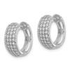 Lex & Lu 14k White Gold Diamond Hinged Hoop Earrings LAL1740 - 2 - Lex & Lu