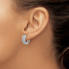 Lex & Lu 14k White Gold Diamond Hinged Hoop Earrings LAL1740 - 3 - Lex & Lu