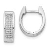 Lex & Lu 14k White Gold Diamond Small Hinged Oval Hoop Earrings - Lex & Lu