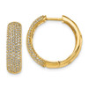 Lex & Lu 14k Yellow Gold AA Diamond Hinged Hoop Earrings LAL1748 - Lex & Lu