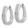 Lex & Lu 14k White Gold Diamond Large Hinged Oval Hoop Earrings - 2 - Lex & Lu