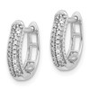 Lex & Lu 14k White Gold Polished Diamond Hinged Hoop Earrings LAL1751 - 2 - Lex & Lu