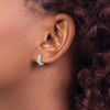 Lex & Lu 14k White Gold Diamond Hinged Hoop Earrings LAL1752 - 3 - Lex & Lu