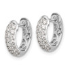 Lex & Lu 14k White Gold Diamond Hinged Hoop Earrings LAL1753 - 2 - Lex & Lu