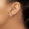 Lex & Lu 14k White Gold Diamond Hinged Hoop Earrings LAL1753 - 3 - Lex & Lu