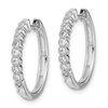 Lex & Lu 14k White Gold Polished Diamond Hinged Hoop Earrings LAL1768 - 2 - Lex & Lu