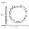 Lex & Lu 14k White Gold Polished Diamond Hinged Hoop Earrings LAL1768 - 4 - Lex & Lu