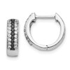 Lex & Lu 14k White Gold Black and White Diamond Hinged Hoop Earrings - Lex & Lu