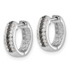 Lex & Lu 14k White Gold Black and White Diamond Hinged Hoop Earrings - 2 - Lex & Lu