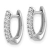 Lex & Lu 14k White Gold Polished Diamond Hinged Hoop Earrings LAL1777 - 2 - Lex & Lu