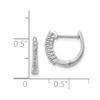 Lex & Lu 14k White Gold Polished Diamond Hinged Hoop Earrings LAL1777 - 4 - Lex & Lu