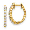 Lex & Lu 14k Yellow Gold AA Diamond Hinged Hoop Earrings LAL1781 - Lex & Lu