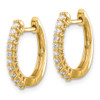 Lex & Lu 14k Yellow Gold AA Diamond Hinged Hoop Earrings LAL1789 - 2 - Lex & Lu