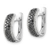Lex & Lu 14k White Gold Black & White Diamond Hinged Hoop Earrings - 2 - Lex & Lu