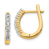 Lex & Lu 14k Yellow Gold Diamond Hinged Hoop Earrings LAL1805 - Lex & Lu