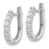 Lex & Lu 14k White Gold Diamond Hinged Hoop Earrings LAL1806 - 2 - Lex & Lu
