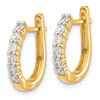 Lex & Lu 14k Yellow Gold Diamond Hinged Hoop Earrings LAL1807 - 2 - Lex & Lu