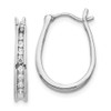 Lex & Lu 14k White Gold Diamond Hoop Earrings LAL1809 - Lex & Lu