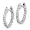 Lex & Lu 14k White Gold Inside/Out Diamond Hinged Hoop Earrings LAL1811 - 2 - Lex & Lu