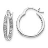 Lex & Lu 14k White Gold AA Diamond In/Out Hoop Earrings LAL1812 - Lex & Lu