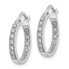 Lex & Lu 14k White Gold AA Diamond In/Out Hoop Earrings LAL1812 - 2 - Lex & Lu