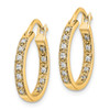 Lex & Lu 14k Yellow Gold AA Diamond In/Out Hoop Earrings - 2 - Lex & Lu