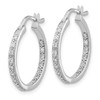 Lex & Lu 14k White Gold AA Diamond In/Out Hoop Earrings LAL1814 - 2 - Lex & Lu