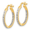 Lex & Lu 14k Yellow Gold AA Quality Completed Diamond In/Out Hoop Earrings LAL1815 - 2 - Lex & Lu