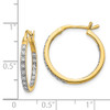 Lex & Lu 14k Yellow Gold AA Quality Completed Diamond In/Out Hoop Earrings LAL1815 - 4 - Lex & Lu