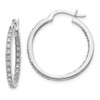 Lex & Lu 14k White Gold Diamond In/Out Hoop Earrings LAL1816 - Lex & Lu