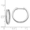 Lex & Lu 14k White Gold Polished Diamond In and Out Hinged Hoop Earrings LAL1822 - 4 - Lex & Lu