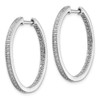 Lex & Lu 14k White Gold Polished Diamond In and Out Hinged Hoop Earrings LAL1826 - 2 - Lex & Lu