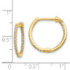 Lex & Lu 14k Yellow Gold Diamond In & Out Hinged Hoop Earrings LAL1828 - 4 - Lex & Lu