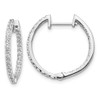 Lex & Lu 14k White Gold AA Diamond Hoop Earrings LAL1831 - Lex & Lu